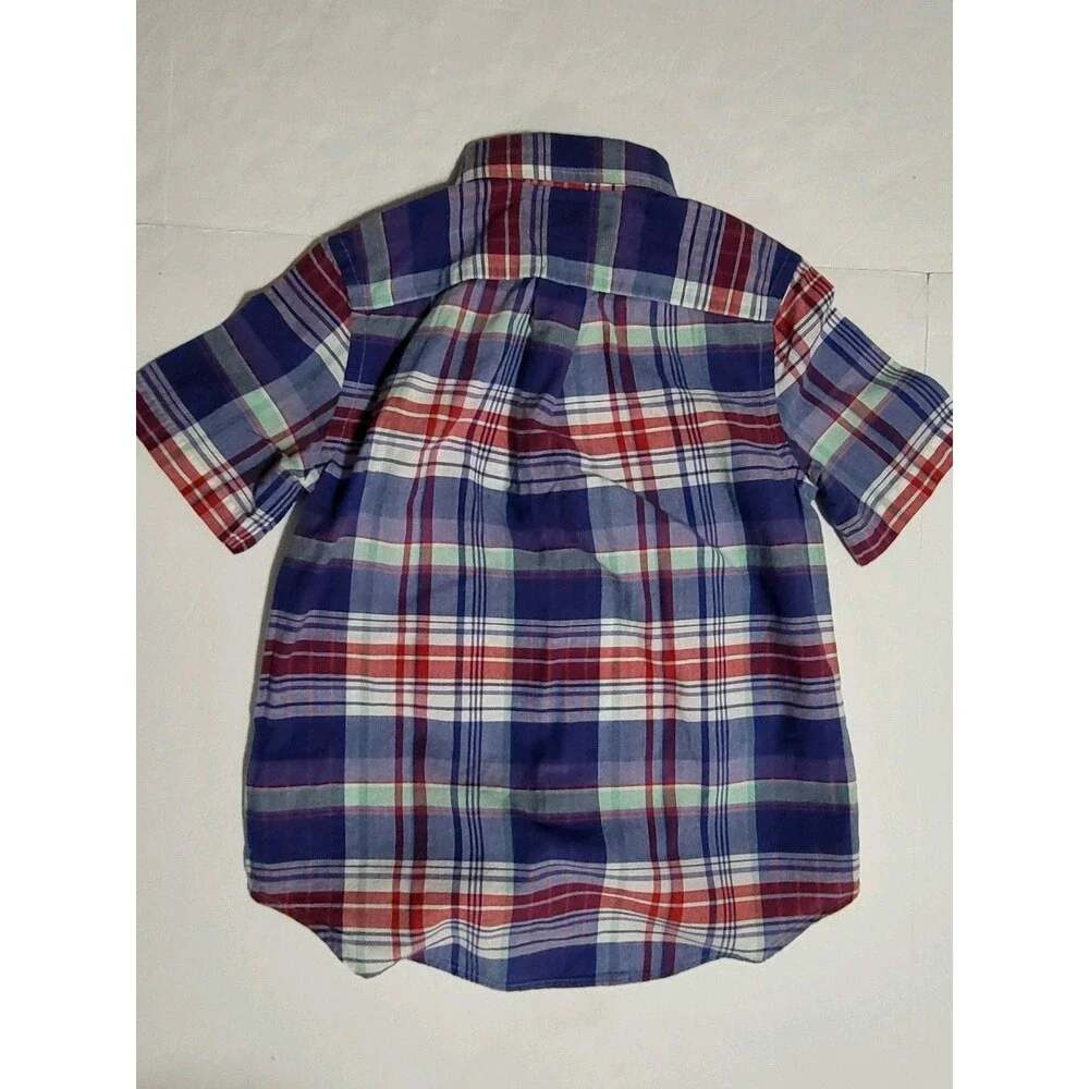(#7) Ralph Lauren Boys Multicolor Size S/P (8) Plaid Short Sleeve Button Down